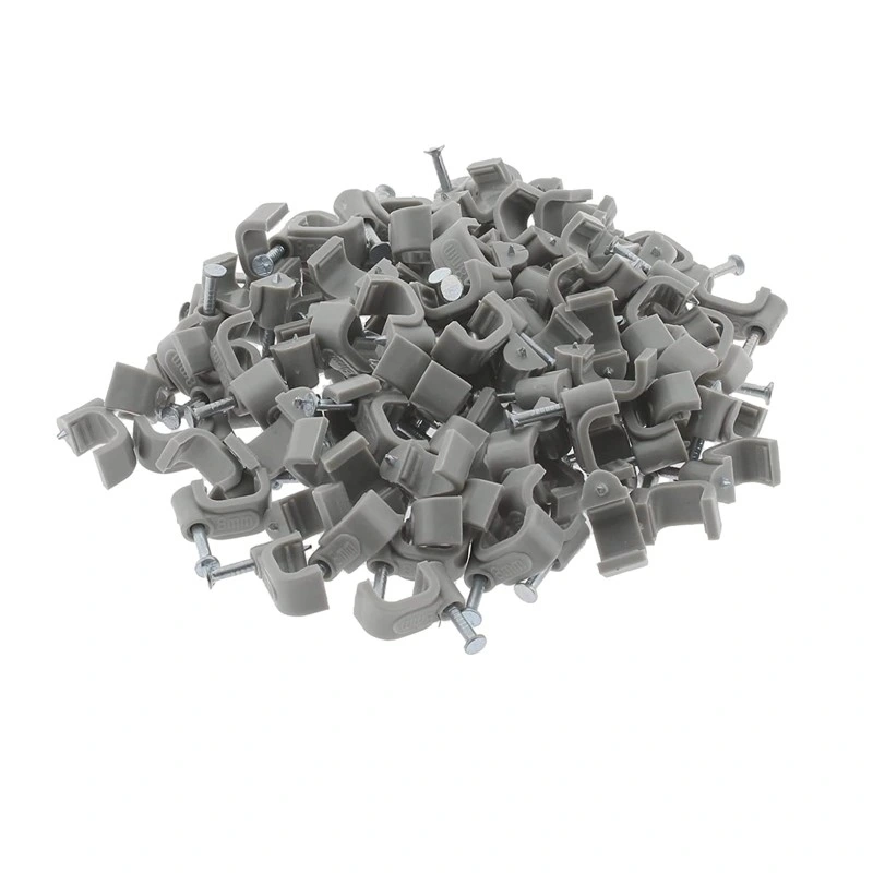 4mm -40mm Electrical Wiring Accessories Flat Nail Clip Round Plastic Wall Cable Wire Clips